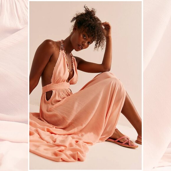 Free People NWT RARE Look Into The Sun Maxi Dress Endless Summer - Picture 2 of 5